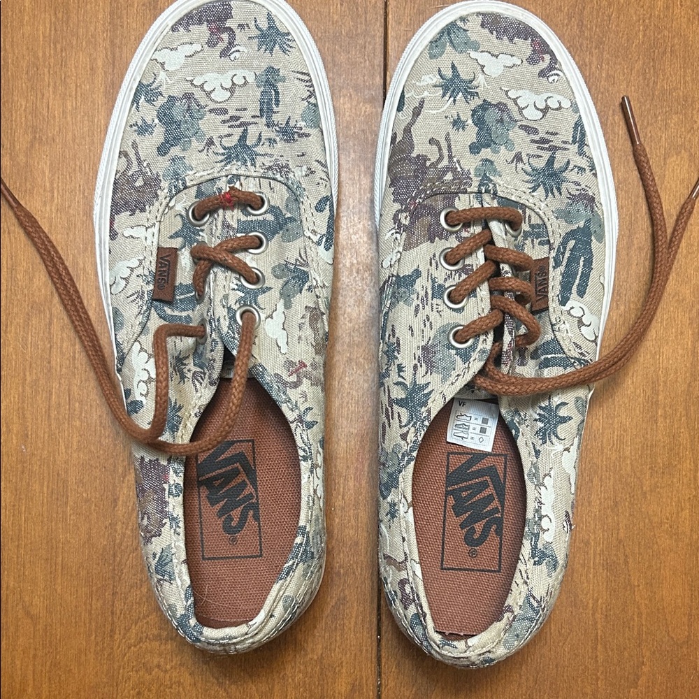 Vans Multicolor Canvas Sneakers with Brown Laces